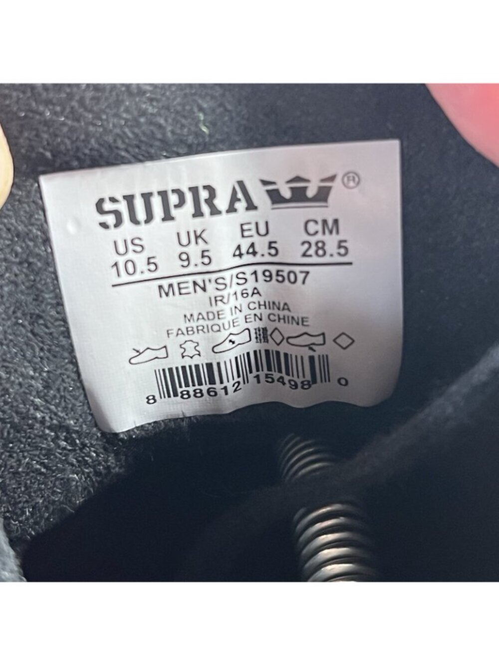 Supra Muska 001 Skytop Gray High Top Lace Up Skate Shoes Men Size 10.5 - Picture 8 of 8